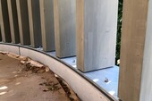 Supports by the pavilion