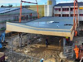 Wooden covering after installation