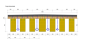 Cross-section of the bridge.