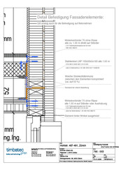 Détail de la fixation des éléments de façade